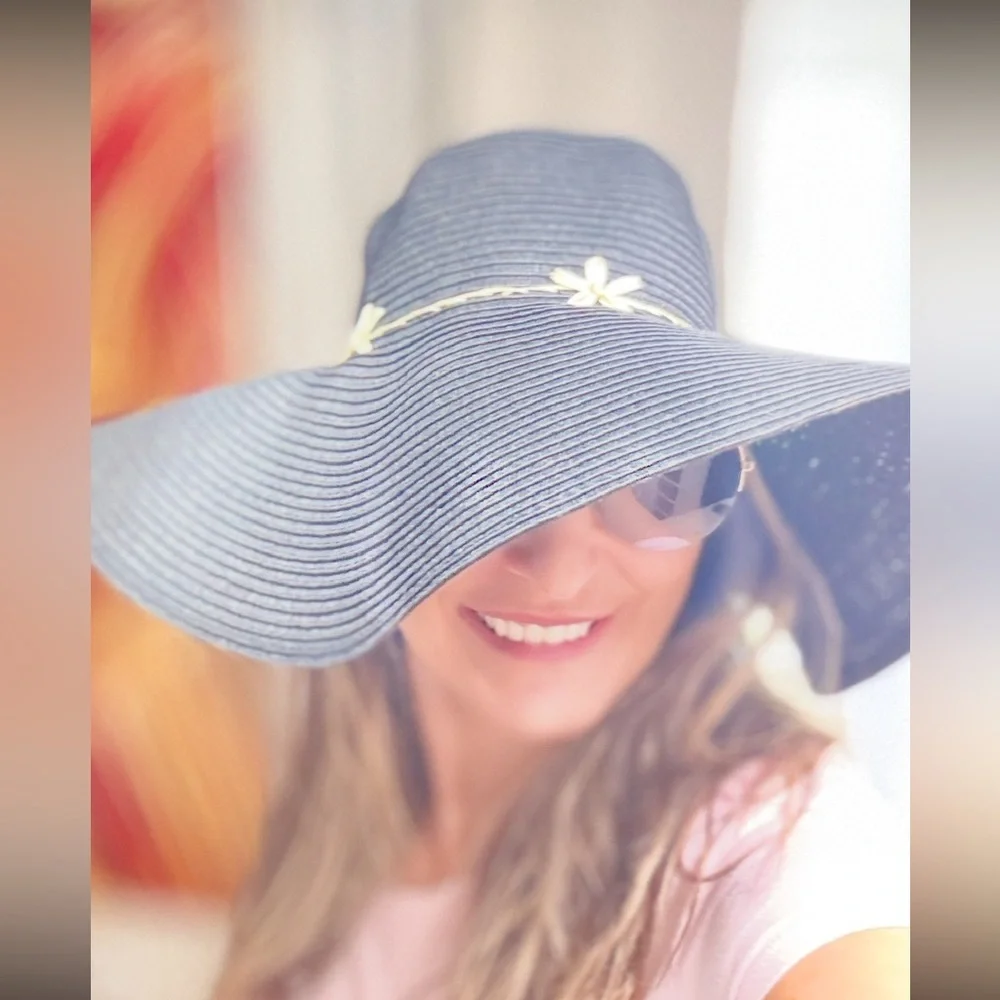 Merona Womens Floppy Paper Straw Woven Sun Beach Fashion Hats Wide Brim